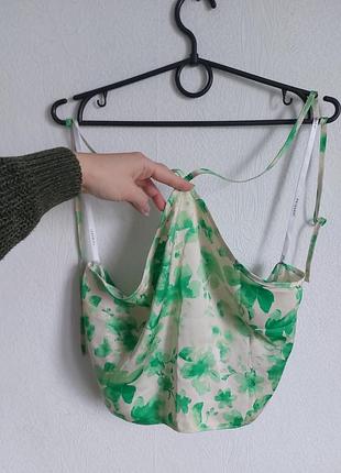 Шикарный атласный топ в принт