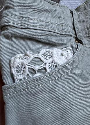 Дитячі міні шорти, денім з мереживом 4