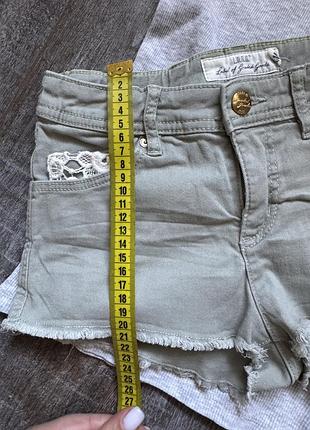 Дитячі міні шорти, денім з мереживом 8