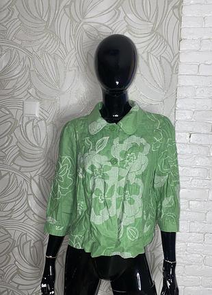 Лляний піджак жакет з вишивкою monsoon, xxl