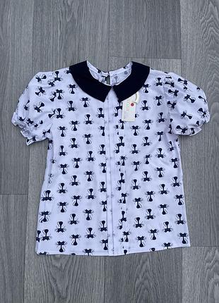 Блуза для дівчинки короткий рукав розміри 122-158