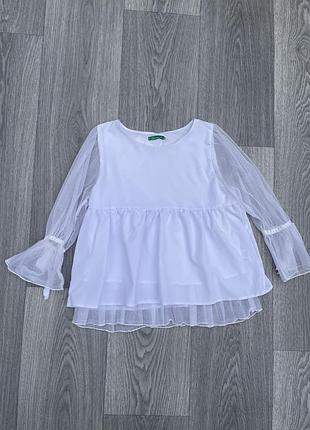 Блуза для дівчинки біла вік 116-152