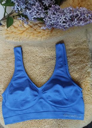 Greenice бесшовный браллет, бюстгальтер, спортивный топ, боди топик бра индиго ультрамарин