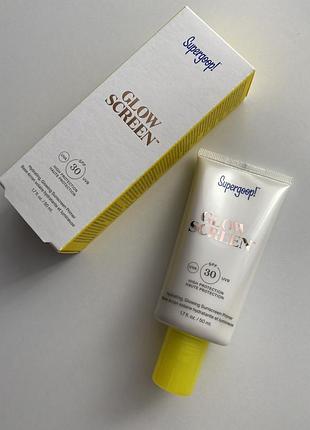 Сонцезахисний крем для обличчя з сяючим фінішем supergoop! glow screen spf 30 50мл