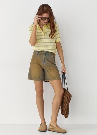 Джинсовые шорты с эффектом two-tone coloring