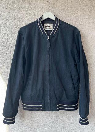 Куртка-бомбер schott bros, замшева size l-xl