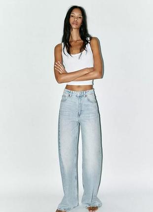 Джинси trf extra wide-leg з високою посадкою