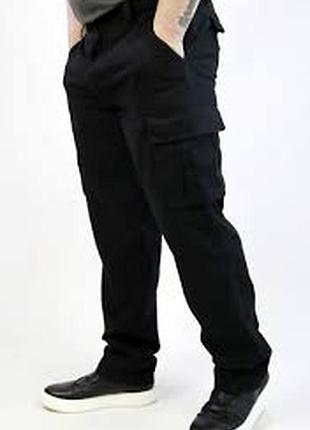 Джинси штани розмір 56-58 не стрейчеві чорні карго boohoo man