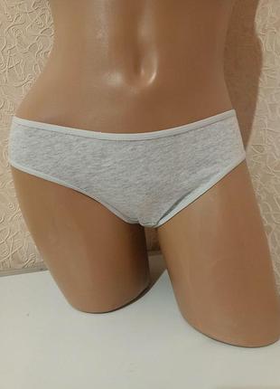 Бавовняні легенькі трусики сліпи сірого кольору хs. женские трусы 7114