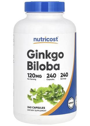 Nutricost гинкго билоба. 120 мг, 240 капсул