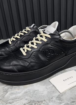 Gucci chunky gg embossed logo trainer sneaker black мужские кроссовки оригинал 43 eur