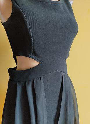 Платье diamond черное с шифоном