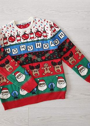 Мужской новогодний свитер размер xl