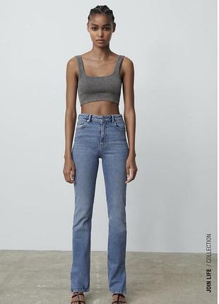 Джинсы zara с разрезами внизу