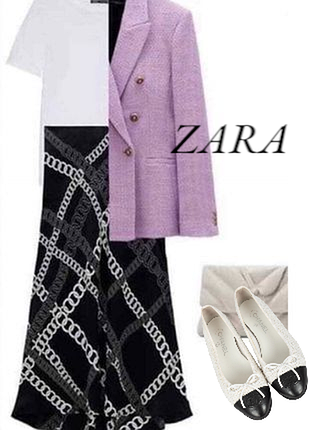 Zara спідниця міді з сатину у ланцюжок
