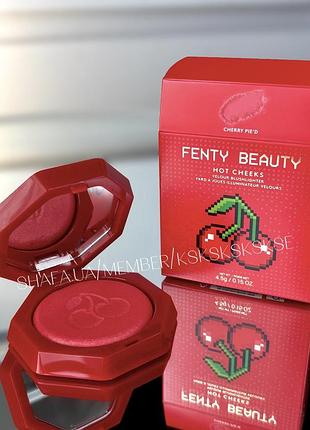 Лімітовані румʼяна fenty beauty hot cheeks velour blushlighter відтінок cherry pied