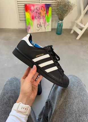Кроссовки adidas superstar black white