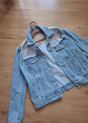 Джинсова куртка  джинсовка голуба світла джинсовий жакет
