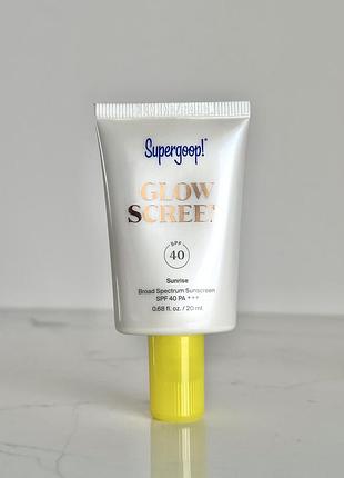 Водостійкий сонцезахисний крем-праймер для обличчя supergoop! unseen sunscreen spf 40 pa+++ 20 мл
