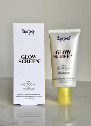 Сонцезахисний крем праймер з сяючим фінішем спф supergoop! glow screen spf 30, 50мл
