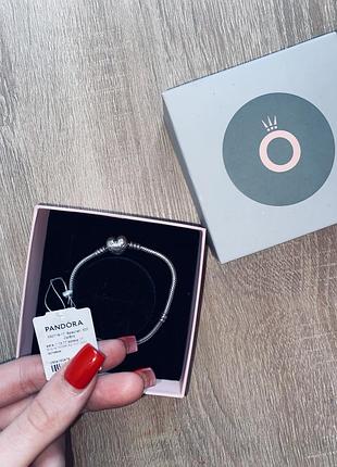 Браслет pandora із застібкою у формі серця