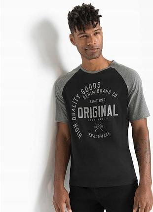 Оригинальная мужская футболка john baner jeanswear eur 48/50 (gb m), черно-серая, джерси