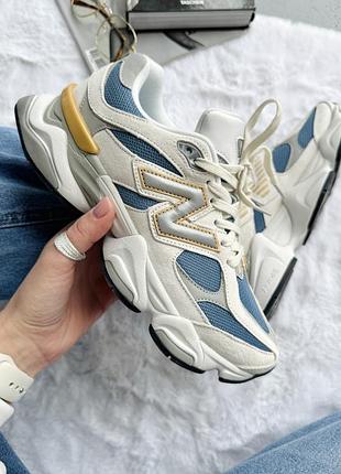 Кросівки new balance 9060 beige/blue/yellow