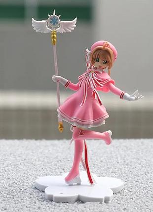 Очаровательная фигурка card captor sakura в розовом стиле 15 см аниме персонаж в подарочной коробке