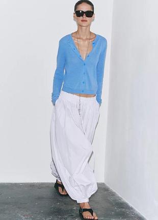 Трикотажный кардиган с льном