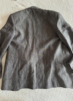 Меланжевий піджак зі 100% льону massimo dutti. розмір 36. нова колекція.4 фото
