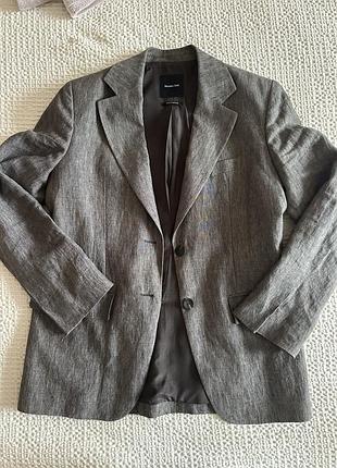 Меланжевий піджак зі 100% льону massimo dutti. розмір 36. нова колекція.3 фото