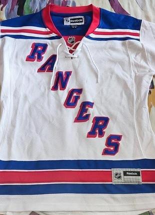 Хоккейный, женский свитер reebok nhl new york rangers, для болельщиц