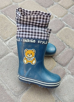 Гумові чоботи indigo style всередині на байці 24 розмір 16 см устілка