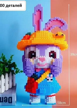 Diy конструктор "кролик у шапочці" чарівна 3d-модель із дрібних блоків 5200 шт. подарункова коробка