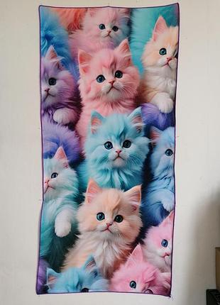 Полотенце микрофибра котики