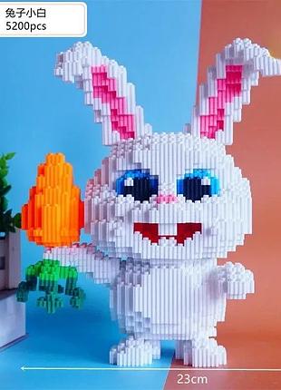 Конструктор "белый кролик снежок" 3d-модель из 5200 деталей. увлекательное складывание для детей и взрослого
