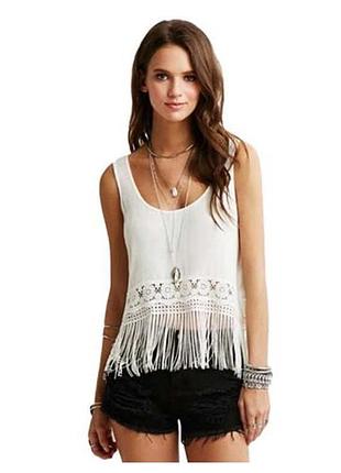 Майка топ с бахромой