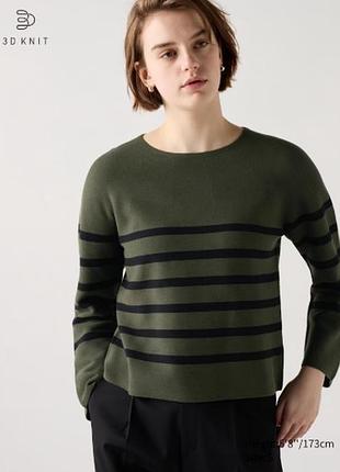 3d вязаный хлопковый свитер uniqlo