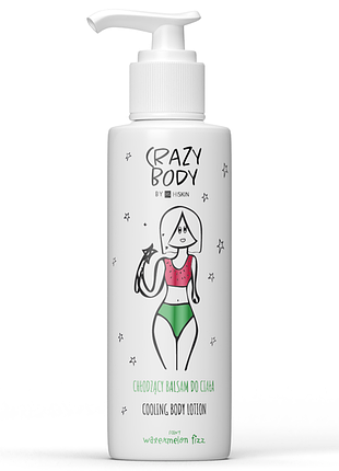 Антицелюлітний лосьйон для тіла hiskin crazy body охолоджуючий з ароматом кавун і м'ята 300 мл