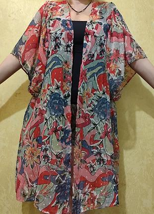 Классная нежная женская пляжная и не только туника халат парео накидка.