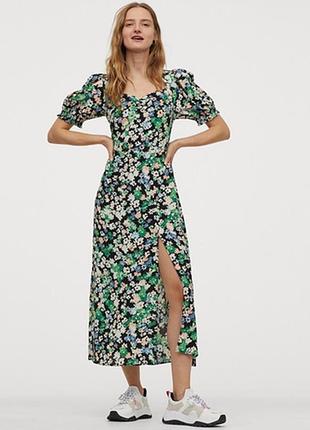 Нове натуральне плаття, сукня міді h&m