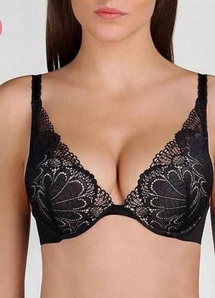 Черный кружевной лиф бюстгальтер wonderbra