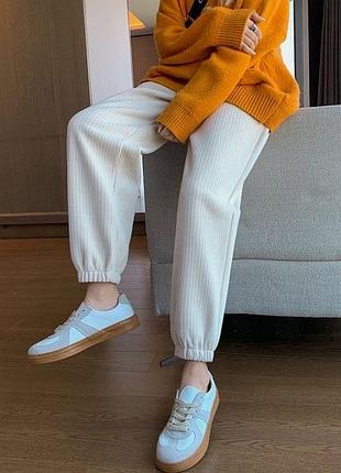 Спортивні штани джогери вельвет на флісі, утеплені