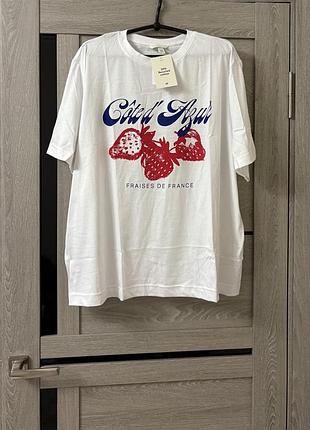 Котонова футболка h&m великого розміру