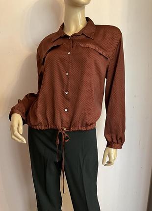 Легкая блузка- бомбер в горох/ s/brend zara