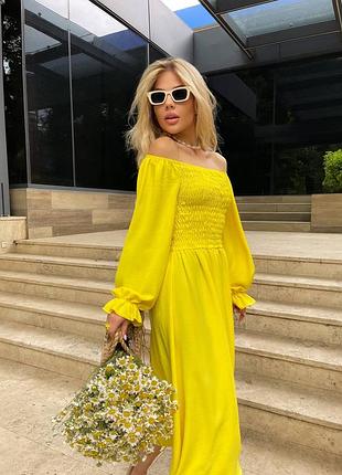 Сукня креп-жатка. міді, гумка на грудях. довге легке плаття