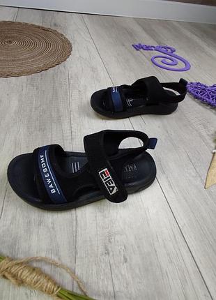 Дитячі сандалі для хлопчика parliament текстильні чорні розмір 32