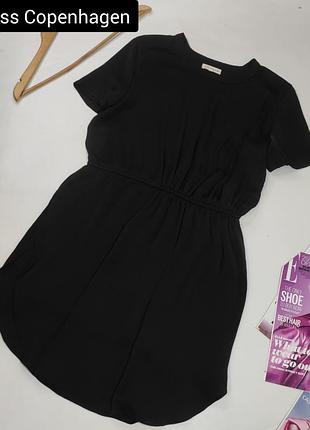 Платье женское мини черная футболка с разрезами по бокам от бренда moss copenhagen xs