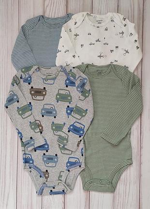 Бодики картерс машинки длинный рукав 3м, 24м