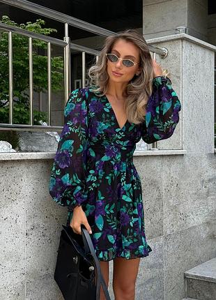 Шифоновое платье в принт мини